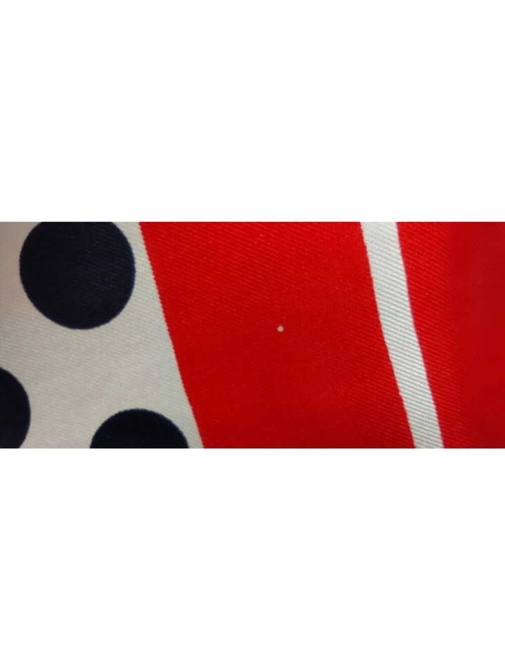 Vinage 1960s White DOTS Echo All Silk Scarf Red Orange White & Blue Polka Dots